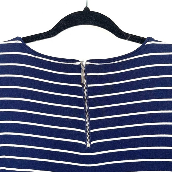 WHBM Navy Blue White Striped Bell Sleeve Knee-length Shift Dress Xsmall Women’s - Picture 8 of 13